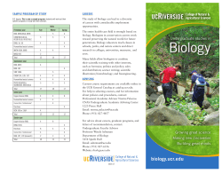 Biology Brochure - CNAS Undergraduate Academic Advising Center
