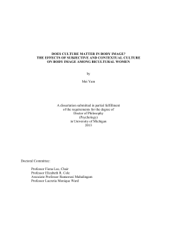 DOES CULTURE MATTER IN BODY IMAGE? THE