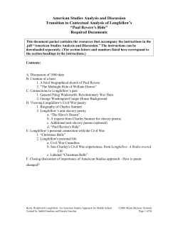 Document Packet - Henry Wadsworth Longfellow