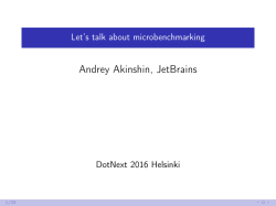 Let`s talk about microbenchmarking
