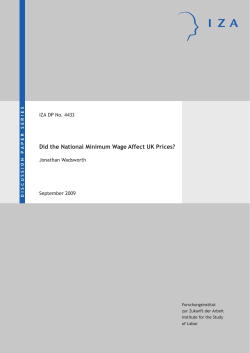 Did the National Minimum Wage Affect UK Prices?