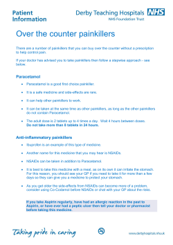 Over the Counter Pain Killers - Derby Teaching Hospitals NHS