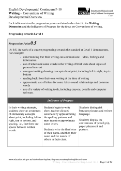 Developmental Overview for Writing