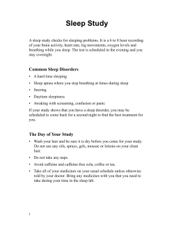 Sleep Study - Spanish - Health Information Translations