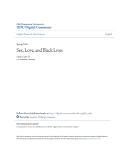 Sex, Love, and Black Lives - ODU Digital Commons
