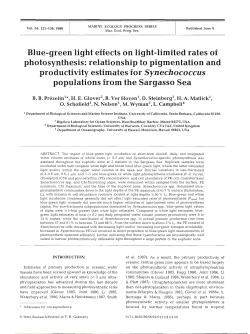 Blue-green light effects on light-limited rates of