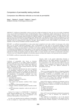 Comparison of permeability testing methods