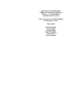 Do public expenditures improve child outcomes in the U.S.?
