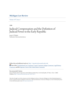 Judicial Compensation and the Definition of Judicial Power in the