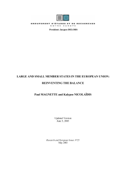 LARGE AND SMALL MEMBER STATES IN THE EUROPEAN