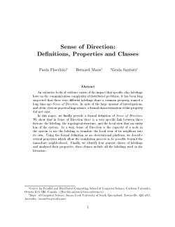 Sense of Direction: De nitions, Properties and Classes