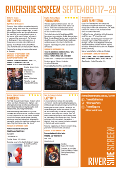 september 17– 29 riverside screen