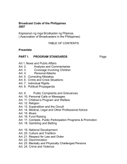 Broadcast Code - Kapisanan ng mga Brodkaster ng Pilipinas