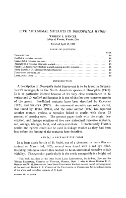 FIVE AUTOSOMAL MUTANTS IN DROSOPHILA HYDEP