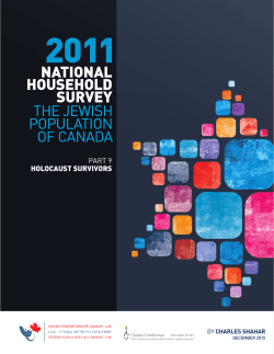 The Jewish Population of Canada Part 9 Holocaust Survivors