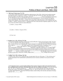 CHAPTER 33 Politics of Boom and Bust, 1920&ndash;1932
