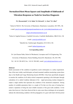Normalised Root Mean Square and Amplitude of Sidebands of