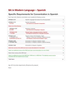 BA in Modern Language &ndash; Spanish