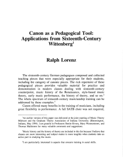 Canon as a Pedagogical Tool: Applications from