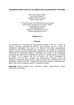 ORGANIZATIONAL CAPITAL AS COMPETITIVE ADVANTAGE OF