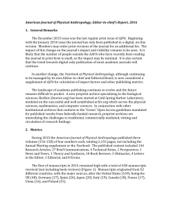 American Journal of Physical Anthropology, Editor-in