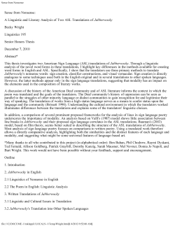 Sense from Nonsense: A Linguistic and Literary Analysis of Two
