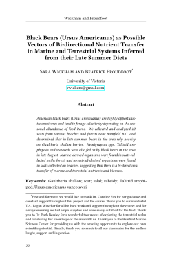 Black Bears (Ursus Americanus) as Possible Vectors of Bi