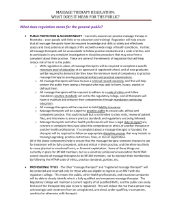 Massage therapy regulation: What does it mean for the public?