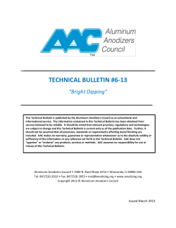 technical bulletin #6-13 - Aluminum Anodizers Council