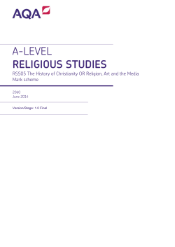 A-level Religious Studies Mark scheme RSS05 - The History