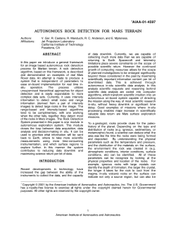 1aiaa-01-4597 autonomous rock detection for mars