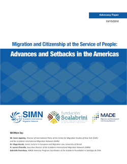 Migration and Citizenship to the Service of People
