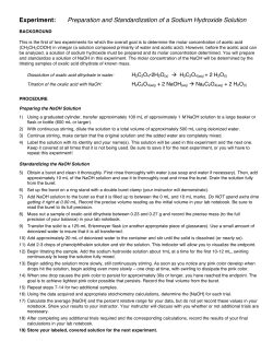Experiment: Preparation and Standardization of a Sodium