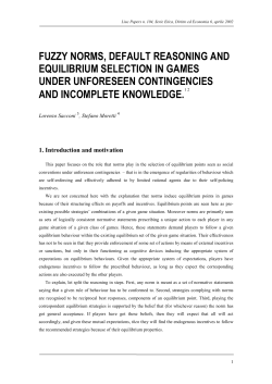 fuzzy norms, default reasoning and equilibrium selection in