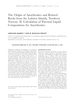 The Origin of Anorthosites and Related Rocks