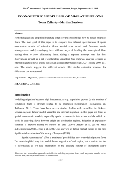 econometric modelling of migration flows