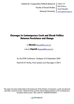 Cleavages in Contemporary Czech and Slovak Politics: Between