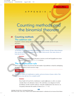 Counting methods and the binomial theorem