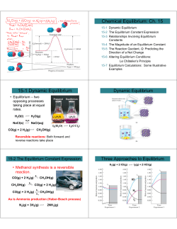 Chem 120 Equilibrium Notes