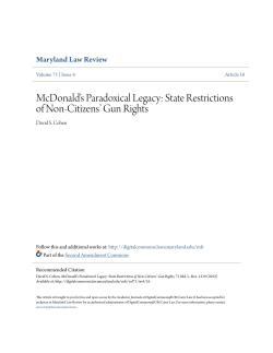 State Restrictions of Non-Citizens` Gun Rights