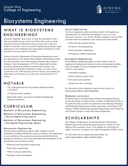 Biosystems Engineering - Samuel Ginn College of Engineering