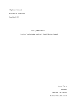 " She`s just not there": A study of psychological symbols in Haruki