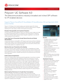 Polycom&reg; UC Software 4.0.0 Data Sheet
