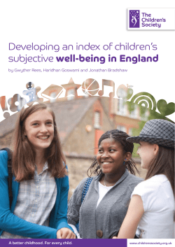 Developing an index of children`s subjective well