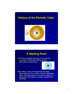 History of the Periodic Table