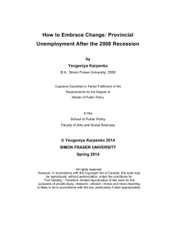 How to Embrace Change: Provincial Unemployment After the 2008