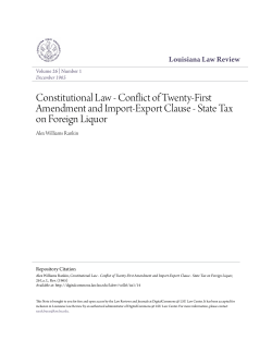 Conflict of Twenty-First Amendment and Import