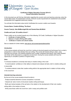 Creative writing: the novel