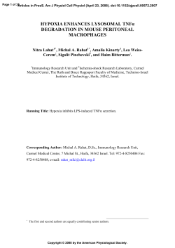 HYPOXIA ENHANCES LYSOSOMAL TNF&alpha; - AJP-Cell