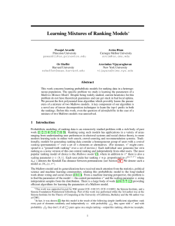 Learning Mixtures of Ranking Models
